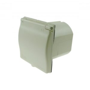 Flush Mount 3 Pin Male Site Inlet Plug Power Socket Caravan Motorhome White