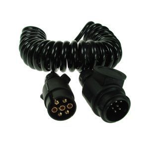 7 PIN - 8 PIN 13 pin type TOWING ELECTRICS CURLY COIL x2 MALE PLUG CONVERSION EXTENSION CABLE 2.5M